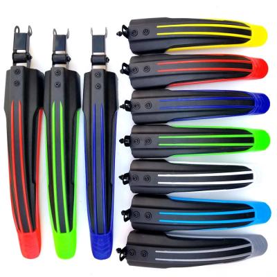 China Eco-friendly 2 Pcs Mountain Bike Mudguards Bicycle Custom Front/Rear Tire 20/22/24/26 Inch Wheel Shocks Wings Sets for sale