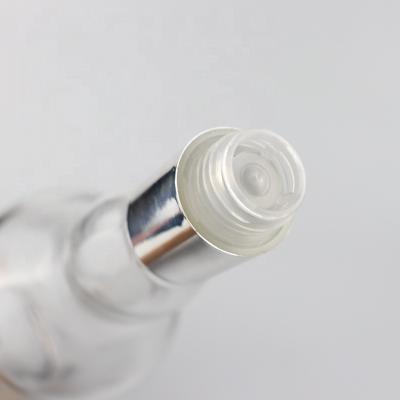 China Beverage Screw Cap Vodka Bottle Liquor Bottles Silver Alcohol Long Shaped Glass Bottle 750ml for sale