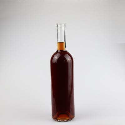 China NCT-048 China Beverage Factory Round Frosted Glass Bottle 750ml For Liquor With Lid for sale