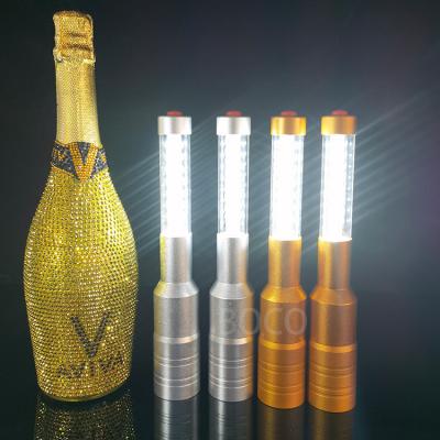 China Aluminum Alloy LED Champagne Bottle Refillable Sparklers for sale