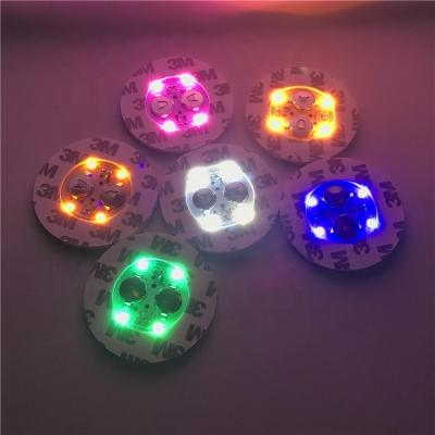 China New Led Festival/Bar/Party Cup Wine Bottle Round Coaster Light Base Sticker Cup Coaster Light For Bar for sale