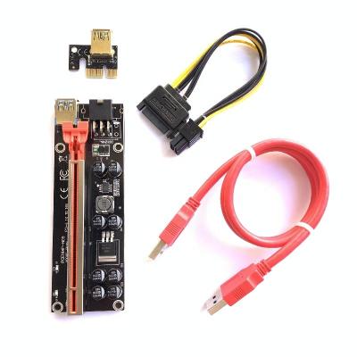 China PceA VER 009S plus PCIe 1x to supplement 16x riser card 6pin PCIe riser adapter card for sale