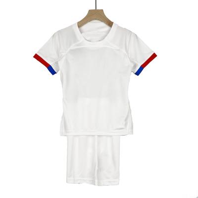 China Factory wholesale new season high quality football singlet sets white kids kit suit sportswear for sale