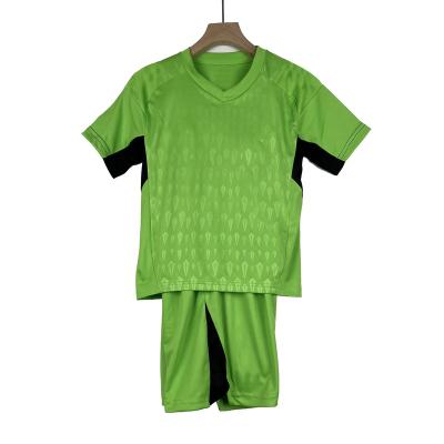 China Sets Sell 2023-2024 Soccer Jersey Green Kids Kit Suit Sportswear Breathable Wholesale Goalkeepers for sale