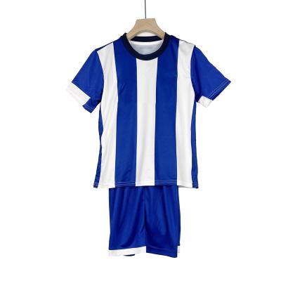 China Wholesale High Quality Sportswear 2023-2024 Soccer Jersey Kids Kit Suit Sets Blue And White Home Color Stripe for sale