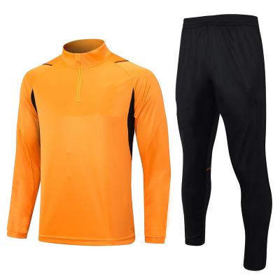 China Sets Wholesale Orange Men's Long Sleeve Football Training Wear Soccer Jerseys Sportswear 2023-2024 High Quality for sale