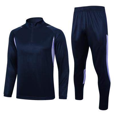 China 2023-2024 Low Price Hot Selling Men's Sets Long Sleeve Soccer Training Wear Soccer Wear Royal Blue Sportswear for sale