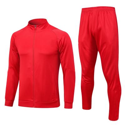 China New High Quality Adult Soccer Jersey Sportswear Suit Team Kit Cheap Red Sports Soccer Sets for sale