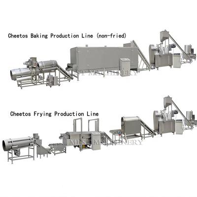 China Full Automatic Kurkure Cheetos Fried Corn Chips Making Machine Automatic Baked Cheeto Nik Nak Kurkure Snack Making Machinery Factory Price for sale