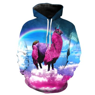 China adult galaxy and animal fashion 3D anti wrinkle apparel rainbow printed Hoodies sleeveless long sweatshirt clothes for sale