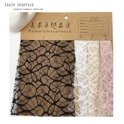 China Free Sample DX93 Guangzhou Factory Elastic Jacquard Tulle Mesh Fabric Lace Price for sale