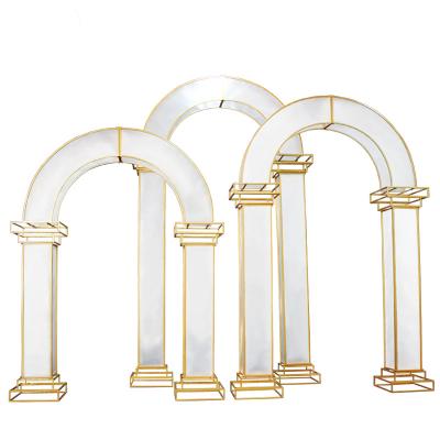 China New Modern Iron Film Roman Arch Wedding Props Square Roman Column Wedding Background Ornaments for sale