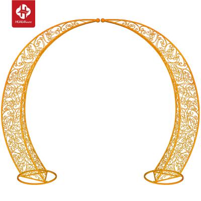 China Modern Wedding Iron Wedding Flower Gate Layout Props Exterior Moon Arch Ornaments for sale