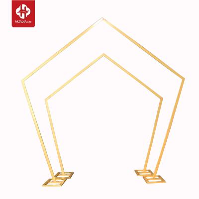 China New Modern Permanent Iron Knot Pentagonal Stage Props Polygonal Background Wedding Ornaments for sale