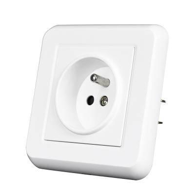 China With 1.4mm Iron Plate / With Mounting Claw Power Socket PC Panel AC 110~250V 16A Standard White Wall Power Socket SRAN FR F101-FR01 for sale