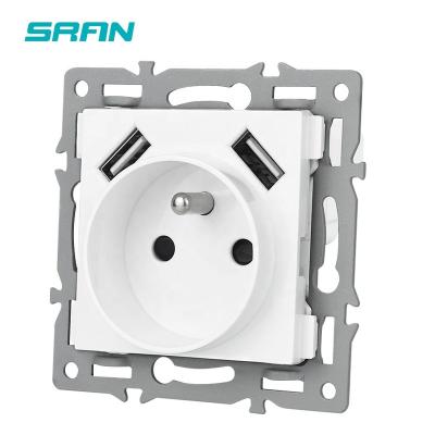 China With 1.4mm iron plate / with mount iron french claw SRAN socket DIY EU standard white plastic materials FGT01-FR02 for sale