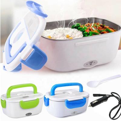 China Sustainable Portable Household 2-In-1 Lunch Box Sets Stainless Steel Safe Electric Food Warmer Lunch Box With Carry Bag for sale