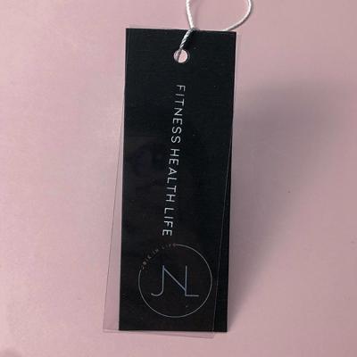 China Custom Recyled Your Logo Hang Tag Premium Clothes Paper Label Frosted PVC Garment Labels Apparel Hang Tags For Clothing for sale