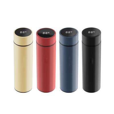 China Customized Business SHANQUAN 304 Cup 500ml Temperature Display Stainless Steel Straight Water Bottle for sale