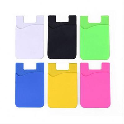 China Hot Customized Adhesive Fashion Silicone Mobile Phone Card Holder Credit Card Holder for sale