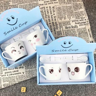 China Disposable Couples Disposable Gift Set Anniversary Ceramic Mug Commemorative Coffee Mug Custom for sale