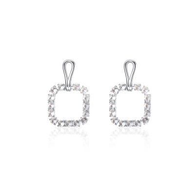 China Hot Selling High Quality Shiny Rhinestone Ladies Square Earrings Fashion Jewelry TRENDY Stud Earrings for sale