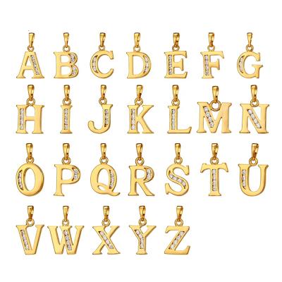 China TRENDY Fashion Custom Metal Pendant Copper Gold Plated Necklace Pendant A Set Of Initial Alphabet Letter Pendants for sale