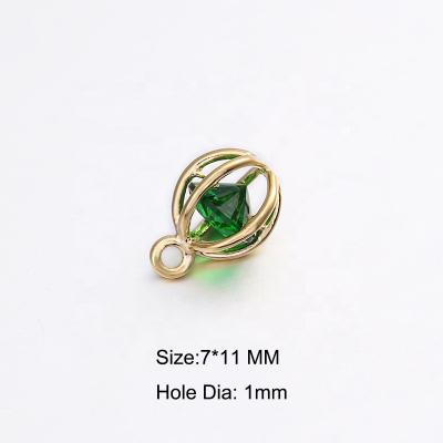 China 20pc/bag/cage/music/leaf Flower DIY Charm Small Copper CZ Birthstone Beads Pendants With Rings For DIY for sale