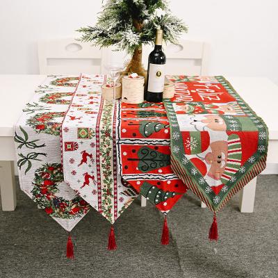 China Eco-Friendly Knit Fabric Christmas Table Runner For Christmas Ornaments Natale Navidad New Year for sale