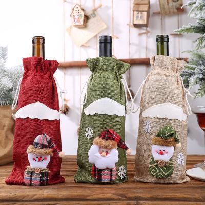 China Cloth Sweater Wine Bottle Bag Christmas Decorations Christmas Wine Bottle Cover for sale