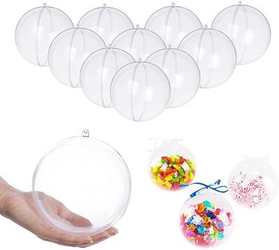 China Christmas Plastic Clear Plastic Ball Ornaments Craft Fillable DIY Fillable Acrylic Ball Ornament for sale