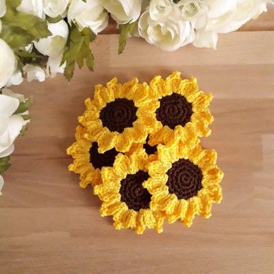 China Handmade custom cotton crochet sunflowers for sale