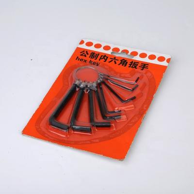 China Carbon Steel 8 Pieces1.5-6mm Hex Allen Key Wrench Spanners Set W Hex Key Ring for sale