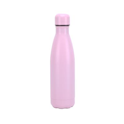 China Sustainable 500ml Pink Powder Coating Cola Water Bottle Girl Women Birthday Gift for sale