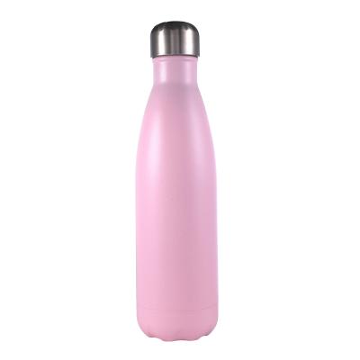 China 500ml Powder Coating Rose Water Bottle Sustainable Shaped Stainless Steel Water Bottle Vacuum Insulated for sale