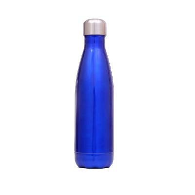 China Sustainable Glossy Blue Water Bottle 500ml Stainless Steel Bottle For Promotion for sale