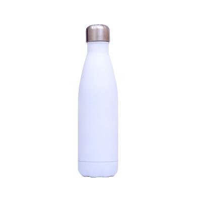 China Viable White Rubber Bottle 500ml Stainless Steel Vacuum Insulate White Reusable Rubber Tea Bottle With Custom Logo for sale