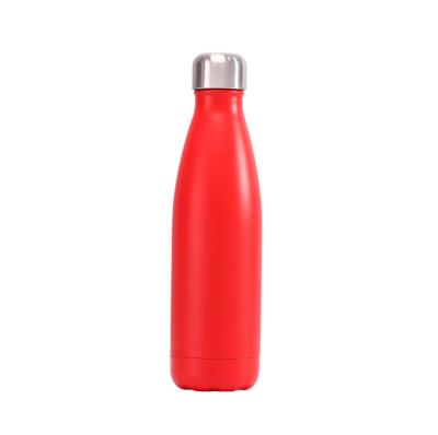 China 500ml Viable Matte Red Cola Bottle Double Wall Stainless Steel Vacuum Insulate Water Bottle With Custom Logo for sale