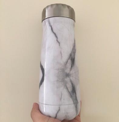 China New Sustainable White Marble Design Customized Vacuum Insulated Stainless Steel Sport Water Bottle Tumbler for sale