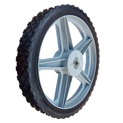 China Flat Free Plastic Wheels And 12 Inch PVC Tires For Garden Farm High Wheel Lawn Mowers Trolley Carts for sale