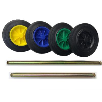 China COLORFUL REPLACEMENT WHEELIE BIN WHEEL / Flat Freewheels 200/50-100 / WHEELIE BIN AXLE for sale