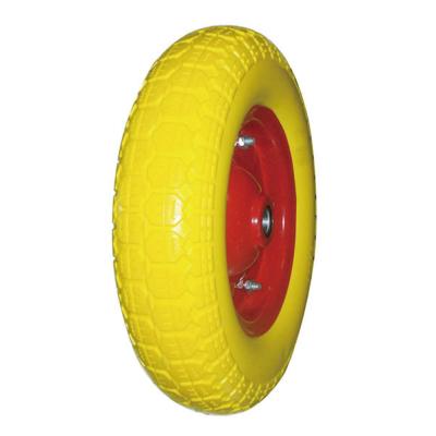 China Polyurethane Foam 14 Inch 3.50-7 Inch Lawn Mower PU Foam Puncture Proof Tire Tire Trolley Wheelbarrow Flat Freewheel for sale