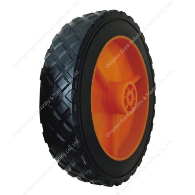 China Flat Free 7x1.5 Inch PVC Plastic Wheels For Motor Folding Garden Tool Cart Beach Lawn Mower Pull Golf Cart Utility Spreader for sale