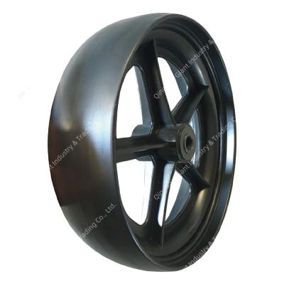 China 9inch 9x2.75 Flat Free Inch PVC Plastic Wheels For Motor Garden Tool Cart Folding Lawn Mower Beach Traction Golf Cart Utility Spreader for sale