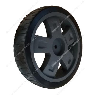 China Flat Free 10x1.75 Inch PVC Plastic Wheels For Motor Folding Garden Tool Cart Beach Lawn Mower Pull Golf Cart Utility Spreader for sale