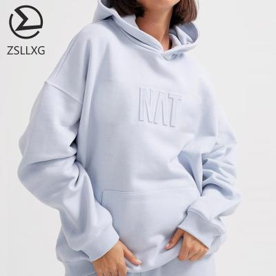 China New Arrival High Quality Full QUICK DRY Plus Size Custom Logo Women Embroidered Hoodie Streetwear 100% Streetwear Cotton Hoodie for sale