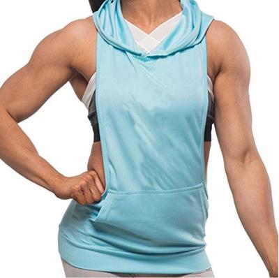 China Amazon Wholesale New Anti-pilling Women's Tank Tops Fashion Sports Yoga Hooded Fitness Sleeveless Vest for sale