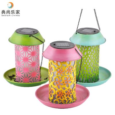 China Sustainable Metal Bird Feeder Wholesale Hanging With Solar Light for sale