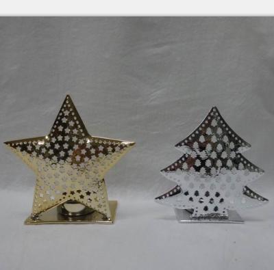 China Cheap metal tree and star shape metal candle holder for laptop home decoration for sale