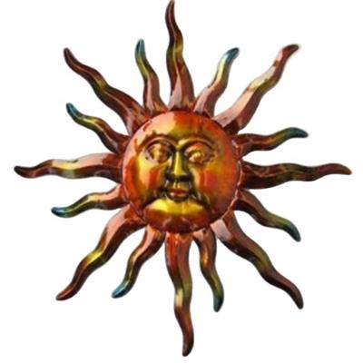 China Vintage Home Wholesale Copper Decoration Metal Sun Face Wall Rack Hanging Decoration for sale